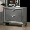 2-Drawer Wood Nightstand with USB Ports
