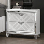 2-Drawer Wood Nightstand with USB Ports