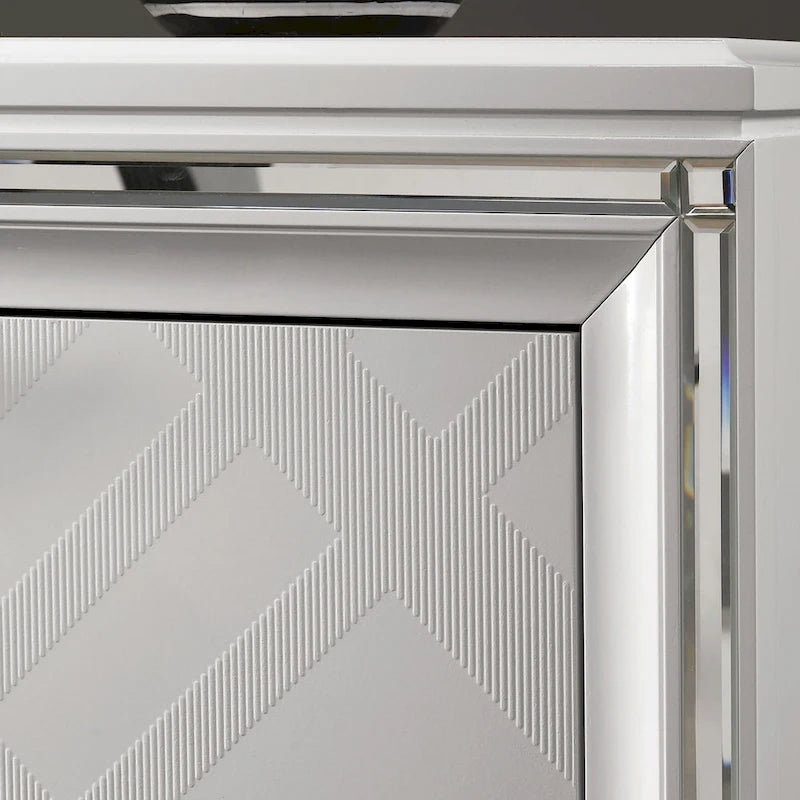2-Drawer Wood Nightstand with USB Ports