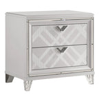 2-Drawer Wood Nightstand with USB Ports