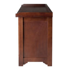Storage Bench with 3 Foldable Woven Baskets, Walnut