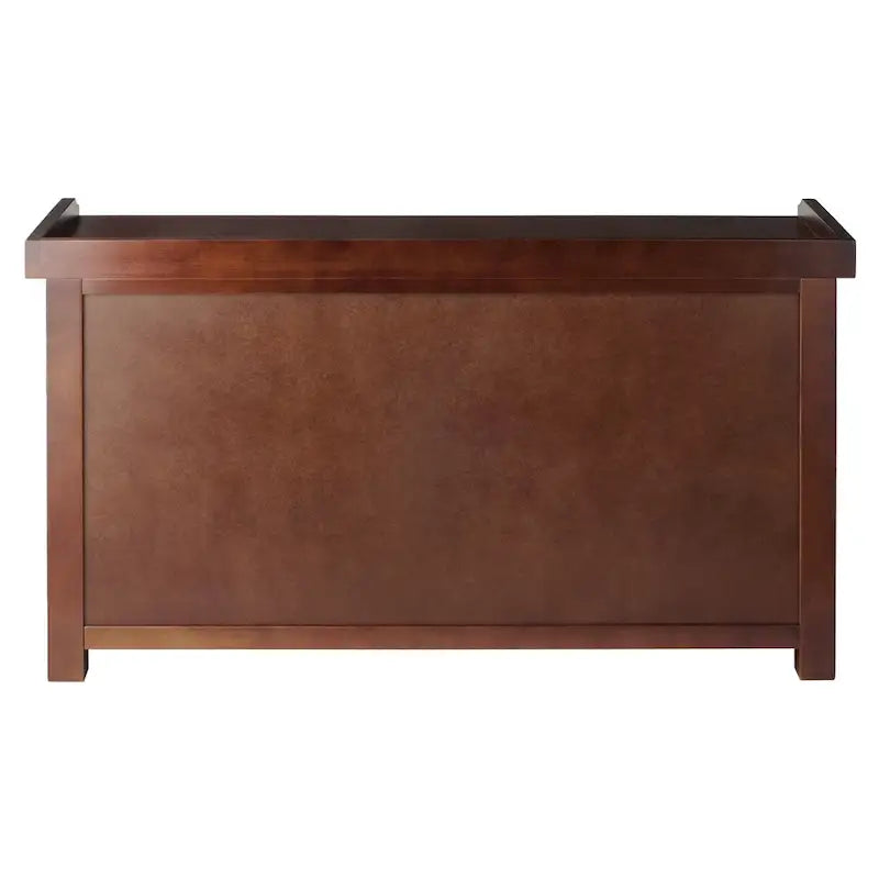 Storage Bench with 3 Foldable Woven Baskets, Walnut