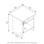 End Table/ Night Stand Storage Shelf with Bin Drawer