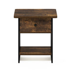 End Table/ Night Stand Storage Shelf with Bin Drawer
