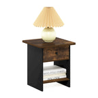End Table/ Night Stand Storage Shelf with Bin Drawer