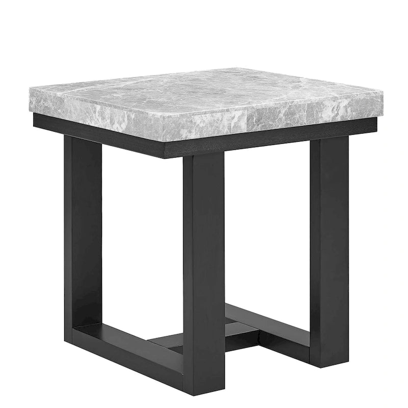 Gray Marble Top Side Table