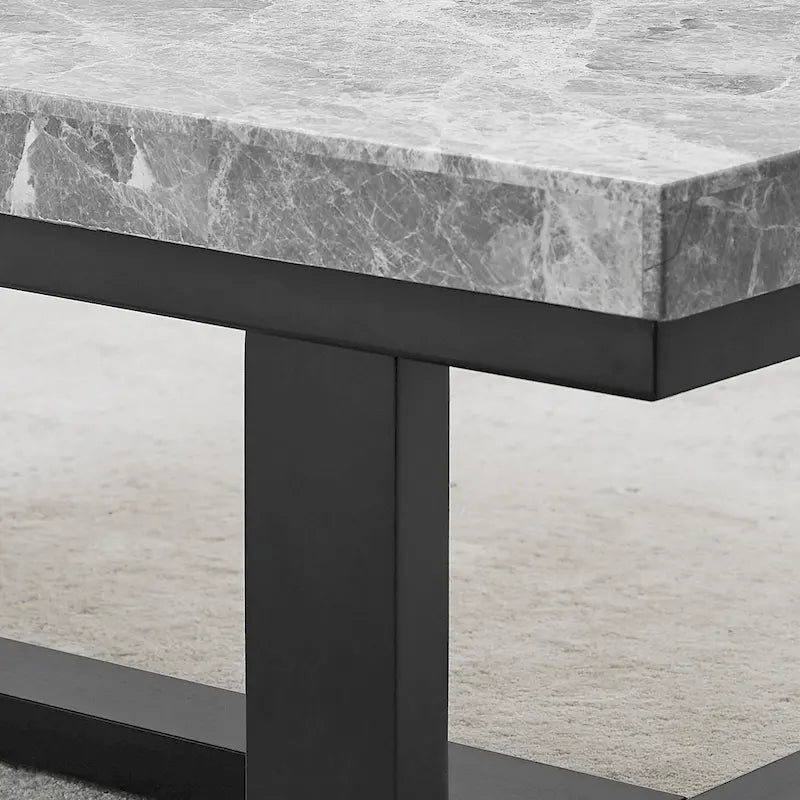 Gray Marble Top Side Table