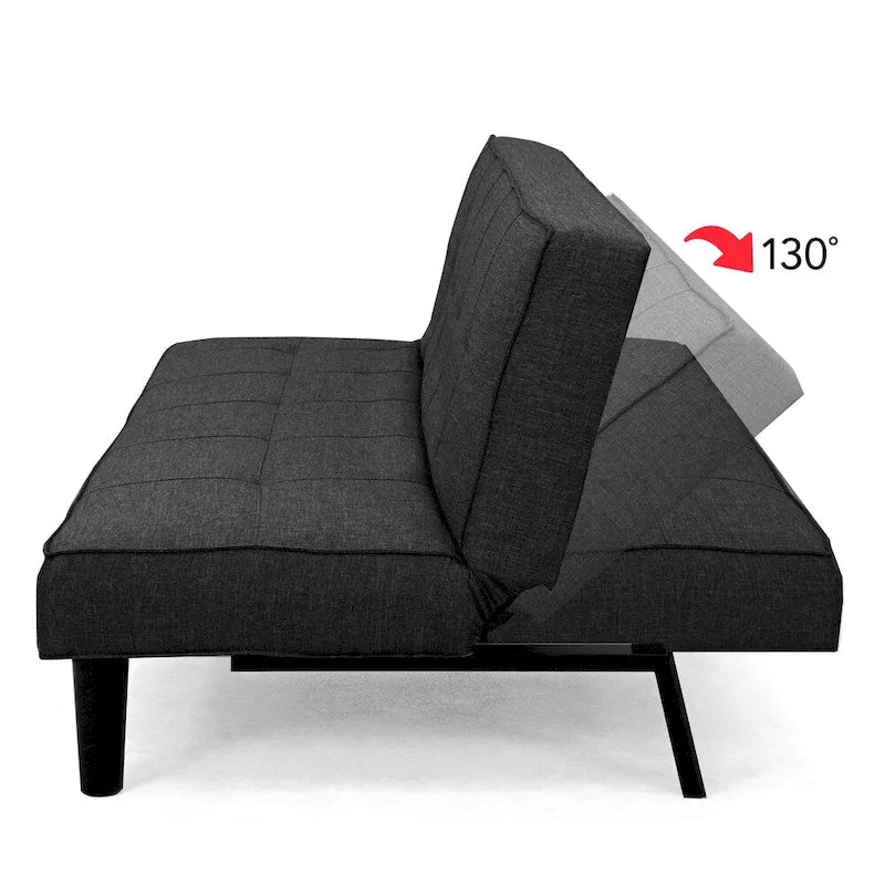 Convertible Futon Sofa Bed with Textured Mattress
