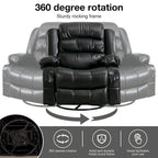 Massage Swivel Rocker Recliner Chair with Vibration Massage and Heat Ergonomic Lounge Chair USB Charge Port