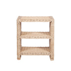 Coastal Bohemian Rattan/Wood 3 Tier End Table, Natural