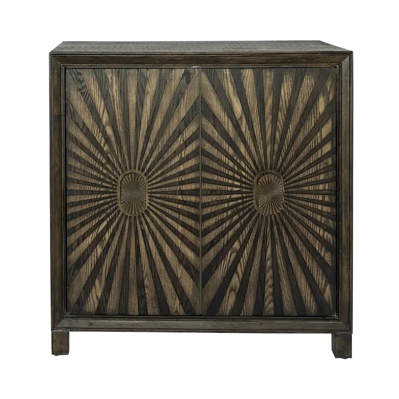 Aged-Whiskey-Hued Two-Door Decorative Wine Cabinet