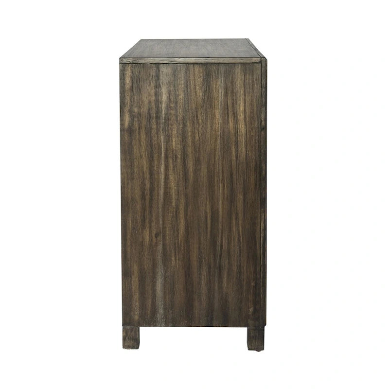 Aged-Whiskey-Hued Two-Door Decorative Wine Cabinet