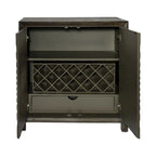 Aged-Whiskey-Hued Two-Door Decorative Wine Cabinet