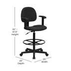 Fabric Drafting Chair with Arms (Cylinders: 22.5-27H or 26-30.5H)