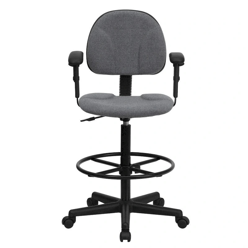 Fabric Drafting Chair with Arms (Cylinders: 22.5-27H or 26-30.5H)