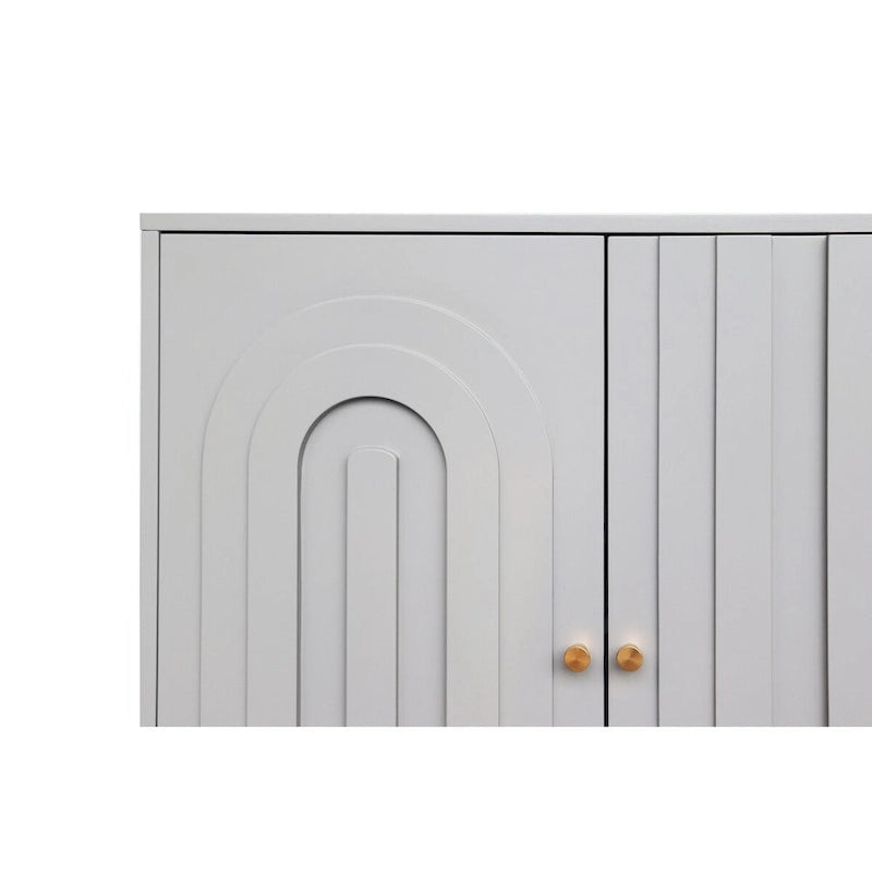 Modern Lacquered 4-Door Wooden Sideboard Buffet Server Cabinet