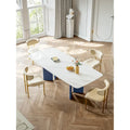 Rectangle White 70.86 in. Dining Table (8 Seats) - 70.86D35.43W29.52H
